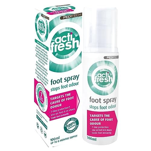 Image of PEDITECH Acti Fresh Foot Odour Spray 100ml – Antibacterial Foot & Shoe Deodorising Spray for Long Lasting Freshness