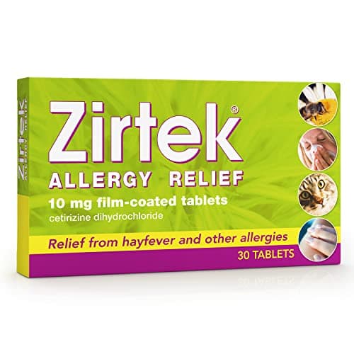 Image of Zirtek Allergy Relief Cetirizine Antihistamine Tablets 10mg | 30 Allergy Tablets | 24 Hour Relief for Hayfever, Dust, Pets, Runny Nose & Hives | for Adults and Kids 6+