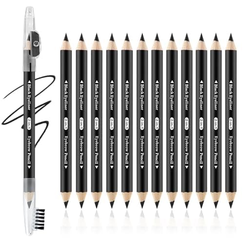 Image of Boobeen 12pcs Dual-Ended Eyebrow Pencils Set,Waterproof Brow Pen with Sharpener and Brush,Long Lasting Eyebrow Pencil for Women,Beginner Friendly,Dark Brown