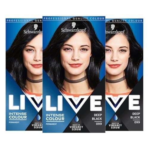 Image of 3 x Schwarzkopf Live Color XXL Colour Intense Permanent Coloration 99 Deep Black