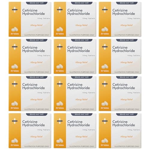 Image of Cetirizine Hayfever and Allergy Tablets | 12 Months Supply | 30 Tablets x 12