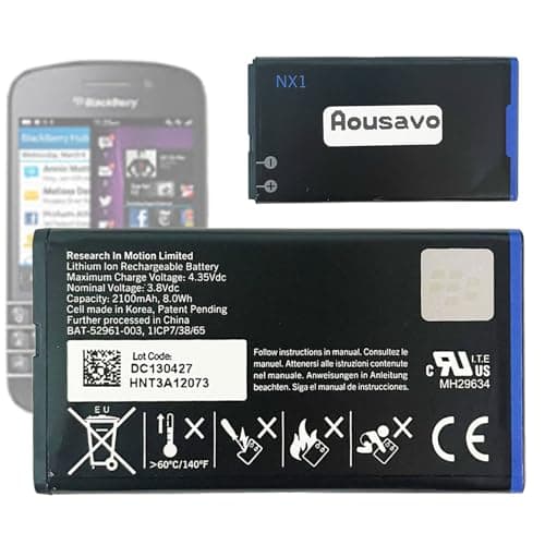Image of Aousavo BAT-52961-003 Replacement Battery Compatible with BlackBerry Q10 Q 10 NX1 N-X1 NX-1