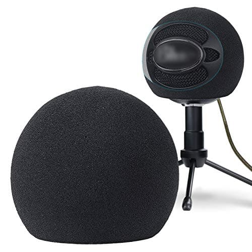Image of YOUSHARES Blue Snowball Pop Filter - Customizing Microphone Windscreen Foam Cover for Improve Blue Snowball iCE Mic Audio Quality (Black)