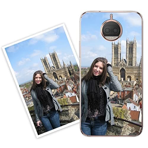 Image of Sunrive Personalised Custom Case compatible with Motorola Moto G5S Plus, Soft TPU Clear Shock Absorbing Customised Cover with your own photo, image, Picture, or text Make Your Own Case