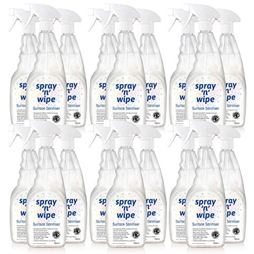 Image of Spray N Wipe | Antibacterial Spray Cleaner | 750ml (18 Pack) | Kitchen & Bathroom Anti Bac Cleaner | Antiviral Surface Sanitiser | Test & Certified | Sanitising Effect up to 28 days