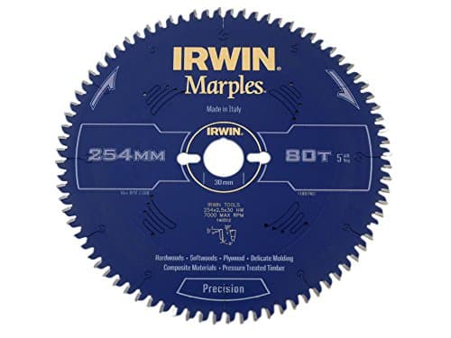 Image of IRWIN IRW1897461 254 x 30mm 80-Teeth Irwin Marples Circular Saw Blade with ATB Tooth Grind/ Negative Hook