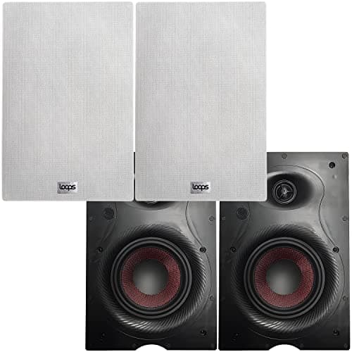 Image of Loops 2x PAIR 140W 6.5” Low Profile In-Wall Speakers - 2 Way 8 Ohm