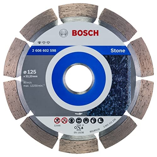 Image of Bosch Professional 1x Diamond Cutting Disc Standard for Stone (for Concrete, Stone, Granite, Ø 125 x 22,23 x 1,6 x 10 mm, Accessories for Angle Grinders)