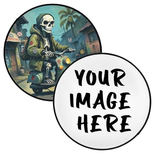 Image of Custom 7.6cm to 25cm Circle Patch with your Design, Photo, Text or Logo | High-Resolution Print | Large Personalised Iron-on Patches for Coats & Jackets | Made to Order by Concrete Schoolyard (20.3cm)