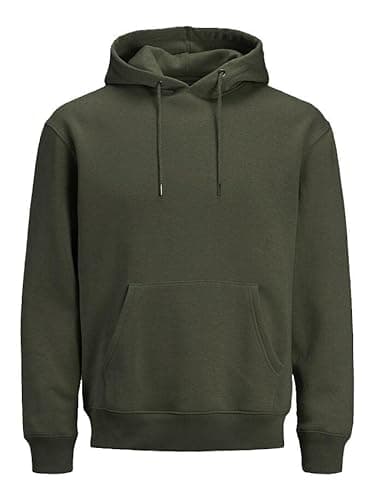 Image of Vasego|Mens Plain long sleeve Hoodie Fleece Pull-Over|Soft and comfy Adult Top Sweatshirt Hoodies|Work and longe wear | Uni-Sex | (as8, alpha, x_l, regular, regular, Dark Green)