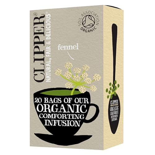 Image of Clipper Organic Fennel Tea Bags | 20 Infusion Teabags | Pure Caffeine Free Tea for Home or Office | Eco-Conscious Herbal Tea Bags | Natural, Unbleached, Plant-Based & Biodegradable in Heat Sealed Bags