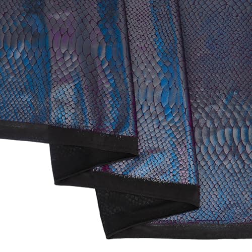 Image of PH PandaHall 1.78m Snake Skin Pattern Fabrics 1m Wide Black Iridescence Reptile Fabrics Sparkly Snake Skin Print Stretch Fabric Animal Pattern Fabric for DIY Sewing Crafting Dress Dancewear Costume