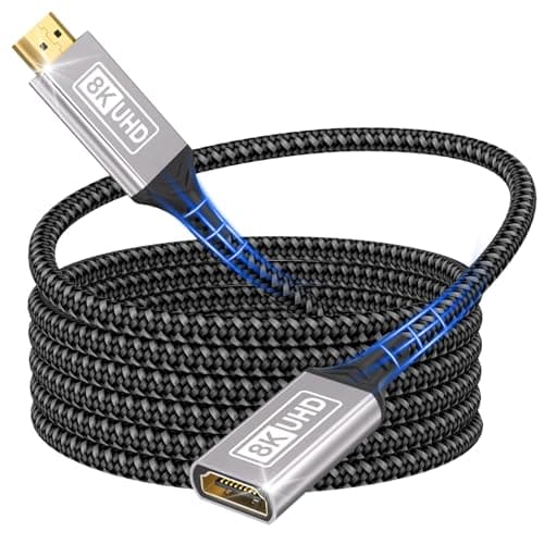 Image of Lumivtx HDMI extension cable,2M 10K 8K@60HZ 4K@144HZ,HDMI 2.1 extension cable male to female 48Gbps Ultra High Speed ​​UHD HDCP Dynamic HDR10+ eARC compatible with PS5/PS4 TV stick HDTV projector