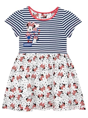 Image of Disney Girls Minnie Mouse Dress , White, 5-6 Years