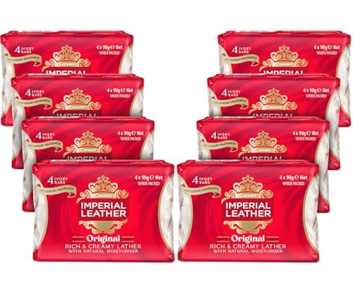 Image of Imperial Leather Bar Soap Original Classic Cleansing Bar, Gentle Skin Care, Bulk Buy, Pack of 8 x 4 bars of 90 g (total 32 bars)