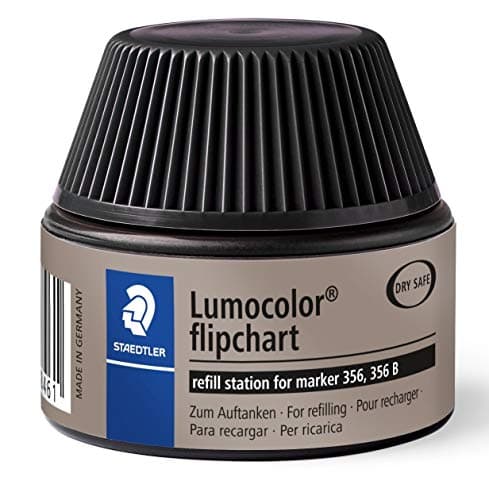 Image of STAEDTLER 488 56-9 Lumocolor Flipchart Marker Refill Station for Lumocolor 356/356 B - Black (1 x 30ml Refill)