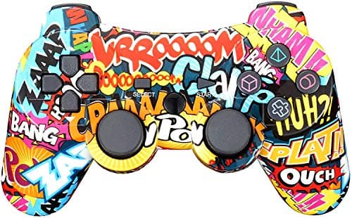 Image of BLUELAKE performance Double Vibrating Wireless Controller for PS3 With Charge Cable (graffiti)