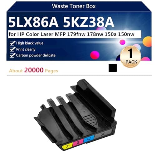 Image of 5LX86A 5KZ38A Compatible Replacement Waste Toner Box for HP Color Laser MFP 179fnw 178nw 150a 150nw Printer, High Yield 20000 Pages, Easy to Install,Black-1 pack