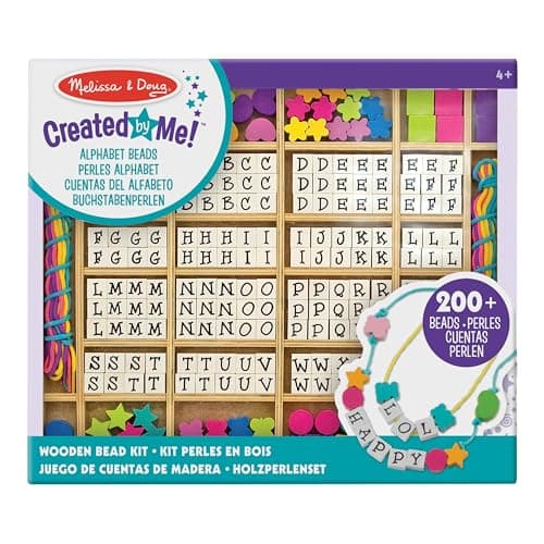 Image of Melissa & Doug Arts and Crafts Beads, Multicolor, Wooden Stringing Beads