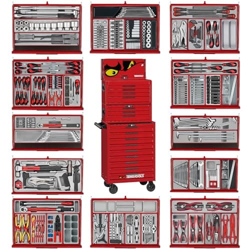 Image of Teng Tools 1033 Piece PRO35 26 Inch Wide Red Mega Master Hand Tool Kit - TKS26R1033T