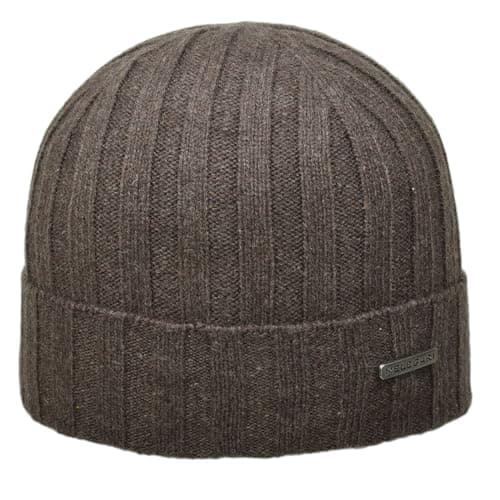 Image of MELEGARI Belluno Knitted Beanie Hat | 100% Recycled Cashmere | Recycled And Sustainable Cashmere | Environmentally Friendly and Economical | Lightweight 50 g | Made in Italy, brown, 54-63
