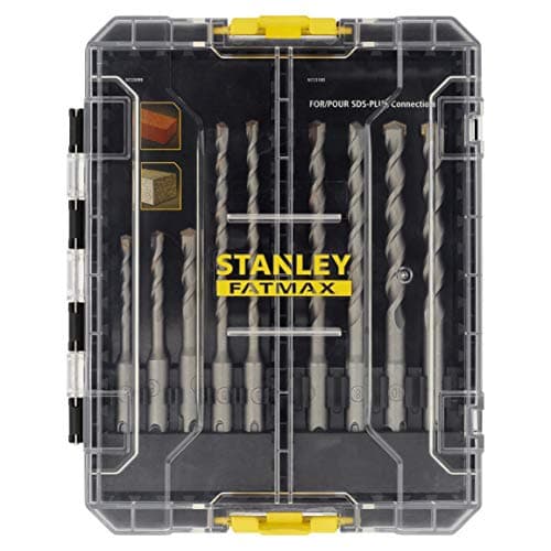 Image of Stanley STA88562-XJ Set De SDS Plus 5, 6.8 (110mm), 2X 6, 2X 8, 10, 12 (160mm) for DIYers & Professionals, Made for Repair, Installation and Workshop tasks, 110mm, 160mm, 9-piece Set