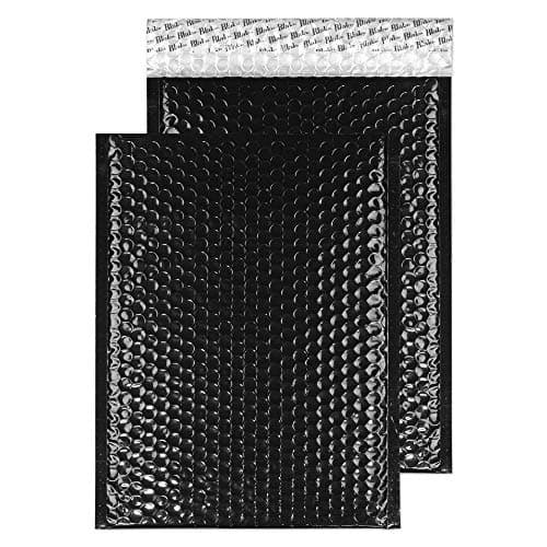 Image of Blake Purely Packaging C4+ 324 x 230 mm Peel and Seal Metallic Padded Bubble Envelopes (MBB324) Oil Black - Pack of 100