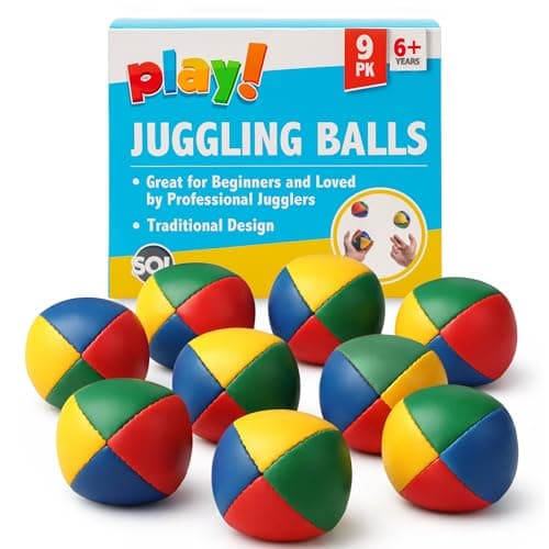 Image of SOL 9pk Circus Juggling Balls, 5cm Durable and Safe Fun Toys for Kids and Adults, Great Gift, Perfect Size for Learning to Master Juggle Skills
