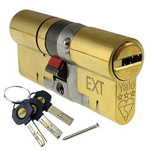 Image of Yale P-YS3-4040B Anti-Snap 3 Star Euro Double Cylinder, High Security, 40:40 (80mm), Brass Finish