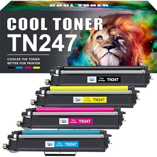 Image of Cool Toner TN247 Toner Cartridge for Brother DCP-L3550CDW TN-243CMYK TN243CMYK TN243 TN 243 MFC-L3750CDW MFC-L3770CDW HL-L3210CW HL-L3270CDW HL-L3230CDW TN247C TN247Y TN247M Pack of 4