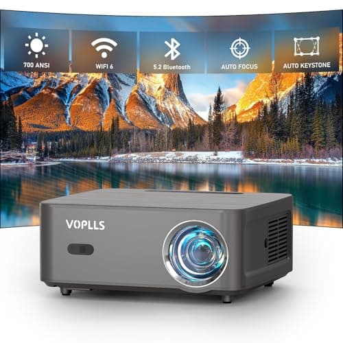 Image of 【Auto Focus & Keystone】Smart 4K Projector, VOPLLS 700ANSI WiFi Bluetooth 1080P Full HD Portable Projector, 6D/4P Keystone 50% Zoom Home Cinema Projectors for Smartphone/TV Stick/PPT/PS5