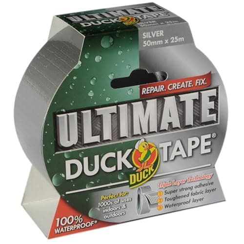 Image of Duck Tape Ultimate Cloth Tape Silver 50mm x 25m, The Ultimate High Strength Waterproof Gaffer and Duct Adhesive Cloth Repair Tape