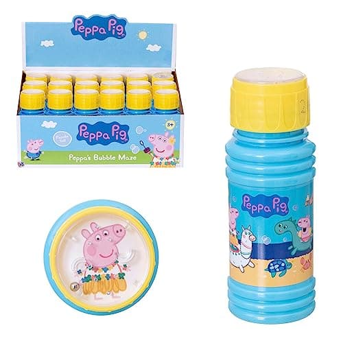 Image of Peppa Pig Bubble Maze 59ml Bubble Solution Bottle 24 Pack | Bubble Solution For Children | Party Bag Fillers For Kids | Mini Bubbles & Mini Games For Parties | Ages 3+