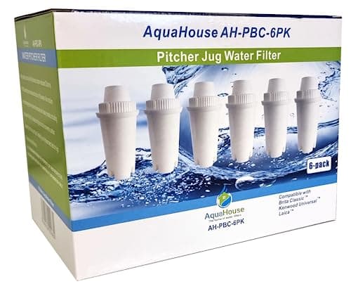 Image of AquaHouse 6X AH-PBC Compatible Filter for BRITA Classic Water Filter Cartridge jugs, Universal Classic Jug Filter