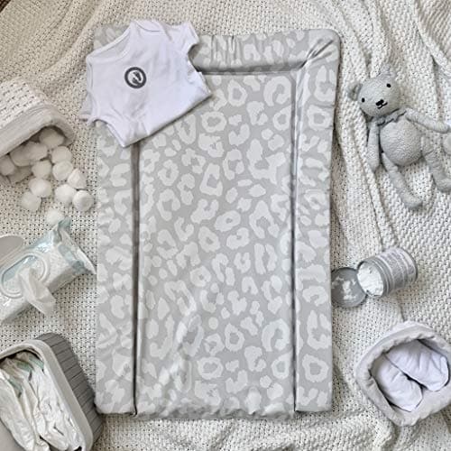 Image of Obaby Changing Mat – Leopard Print Grey | Soft Padded Baby Changing Mat | Waterproof & Easy Wipe Clean