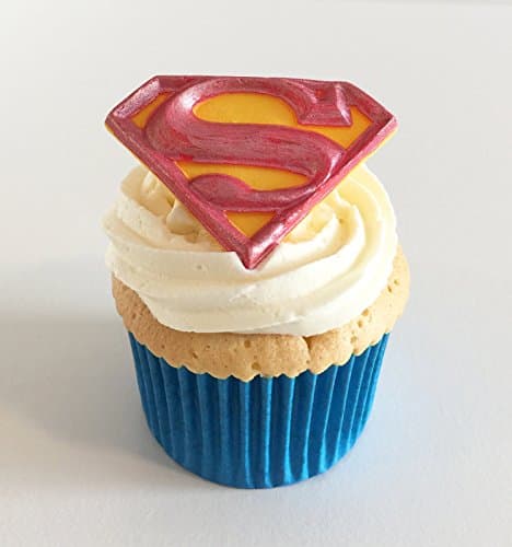 Image of 6 Vibrant Superman Logos with Handpainted Red Details- Handmade with Love in The UK!
