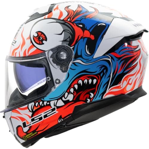 Image of LS2 FF808 STREAM II INFERNO WHITE BLUE-06 3XL (M)