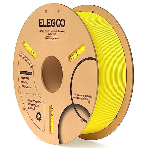 Image of ELEGOO PLA Filament 1.75mm Yellow 1KG, Dimensional Accuracy +/- 0.02mm, 1kg Cardboard Spool(2.2lbs) 3D Printing Filament Fits for Most FDM 3D Printers