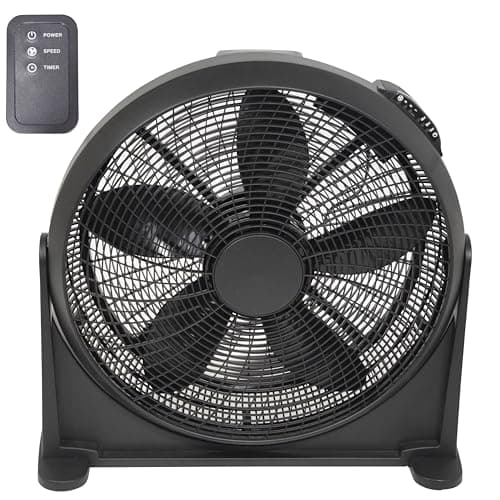 Image of Prem-i-air 20" Inch Powerful Cold Air Cooling High Velocity Floor/Wall Air Circulator Fan with 3 Airflow Speed Settings, Remote With Timer, Low Noise For Use in Homes, Offices, Gyms, Garages.
