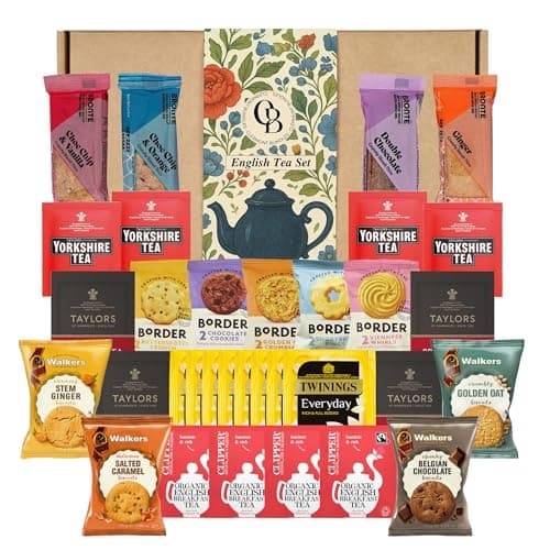 Image of Tea Gift Set and Biscuit Hamper, Packed 33 Items Perfect Tea Afternoon Tea Set for Adults. Featuring 12 Different Biscuits and 21 Tea Bags. The Ideal Afternoon Tea hamper Perfect for Occasions