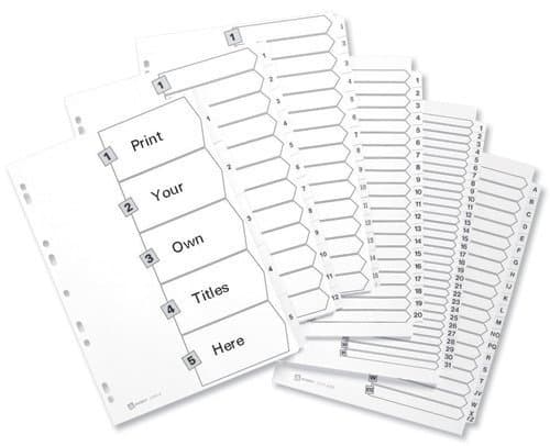 Image of Avery 05138061 Mylar A4 Pre-Printed Dividers, Jan-Dec - Bright White