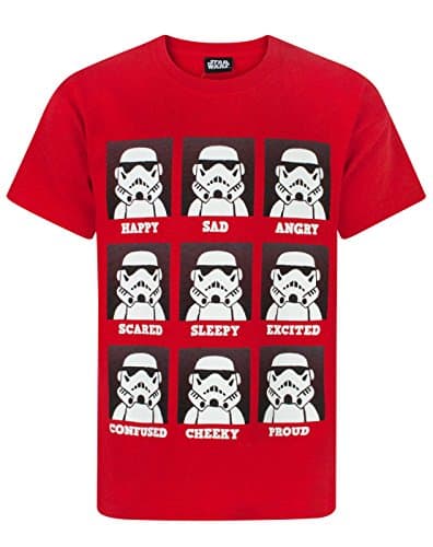 Image of Star Wars Stormtrooper Expressions Boy's T-Shirt (3-4 Years) Red