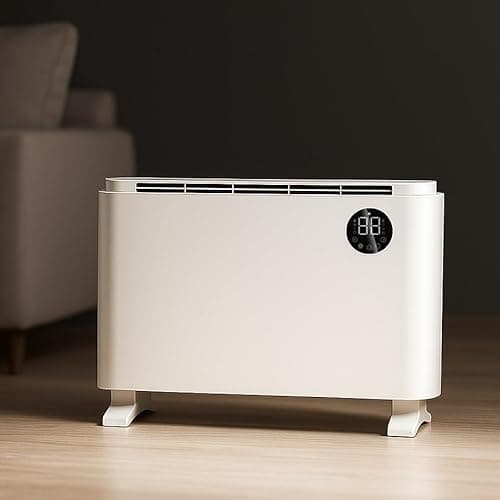 Image of JSH Hestia Metal Panel Heater | 2000W Electric Radiator | Timer Program & Remote Control Convection Room Heating | Energy Saving Settings Turbo Mode | Wall Mounted or Free Standing (White)