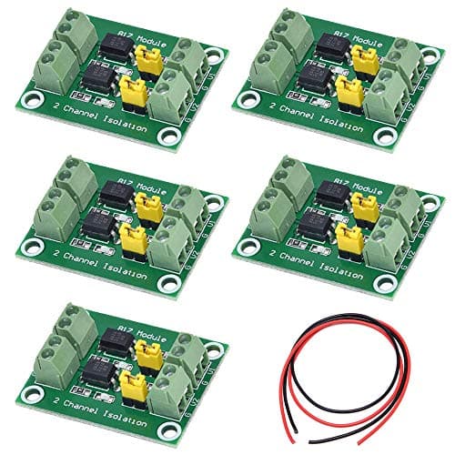 Image of Youmile 5PCS PC817 2 Channel Optocoupler Isolation Board Voltage Converter 3.6-30V Driver Photoelectric Isolated Module with 24AWG Wire
