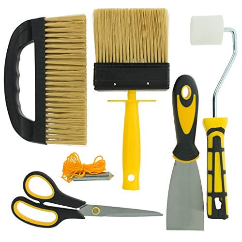 Image of Coral 10321 Task Partner Wallpaper Kit with Paste Smoothing Brush and Tools for Wall Paper Hanging 6 Piece Pack Set