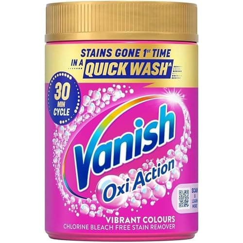Image of Vanish Gold Oxi Action Stain Remover Powder for Colours 470g Powerful Laundry Stain Removal for Tough Dried In Stains Brightens Coloured Clothes Colour Safe Fabric Care for Everyday Washing