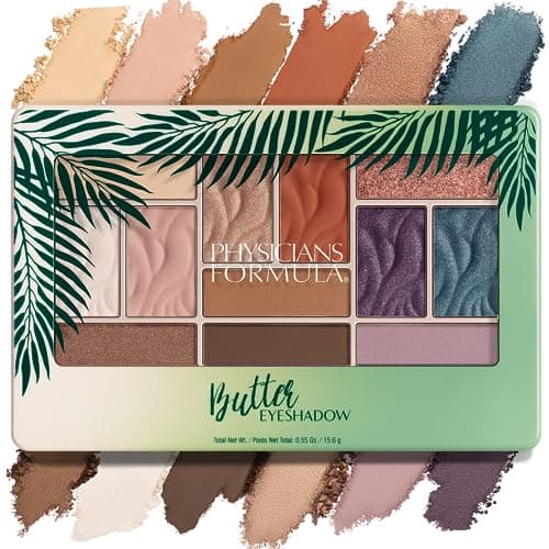Image of Physicians Formula - Butter Eyeshadow Palette - Soft and Ultra-Creamy Shadows in 12 Different Shades - Wet or Dry Application - with Tucuma, Cupuaçu and Essential Fatty Acids - Tropical Days
