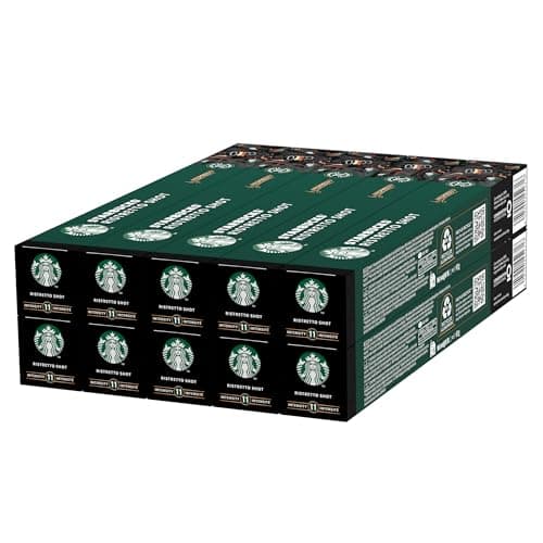 Image of STARBUCKS Ristretto Shot by Nespresso, Dark Roast, Coffee Capsules 10 x 10 (100 Capsules)