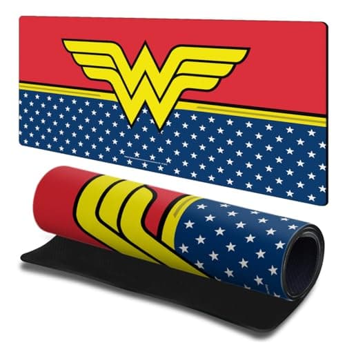 Image of Head Case Designs Officially Licensed Wonder Woman DC Comics Costume Logo Comic Book Cover Gaming Office Desk PC Keyboard Mouse Mat Pad 23.62 x 11.81 x 0.12 inches (600 x 300 mm) - L