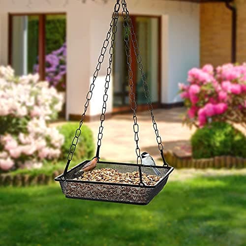 Image of Ram® Metal Hanging Bird Feeder Tray Garden Outdoor Wild Bird Feeding Station Table